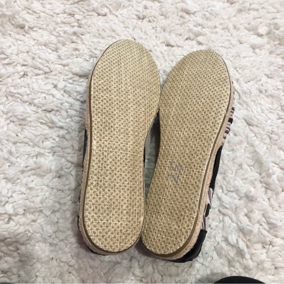 Toms Huarache Alpargata Woven Leather Espadrille Slip On Shoes Black White 12 - Picture 8 of 10